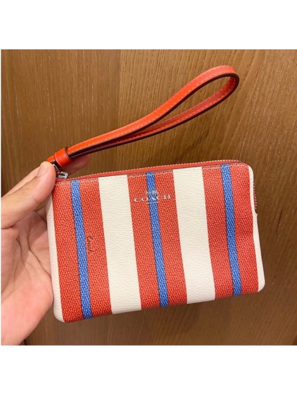 Coach Corner Zip Wristlet
With Stripe Print # CT990